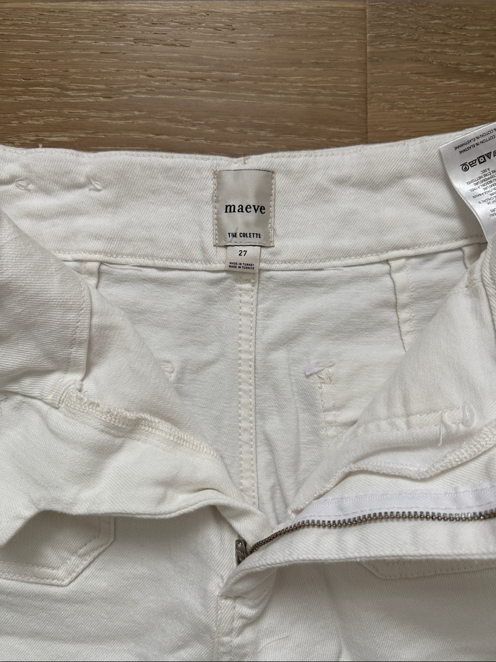 Maeve White/Cream High-Rise Wide Leg Cropped Pants - Picture 2 of 3